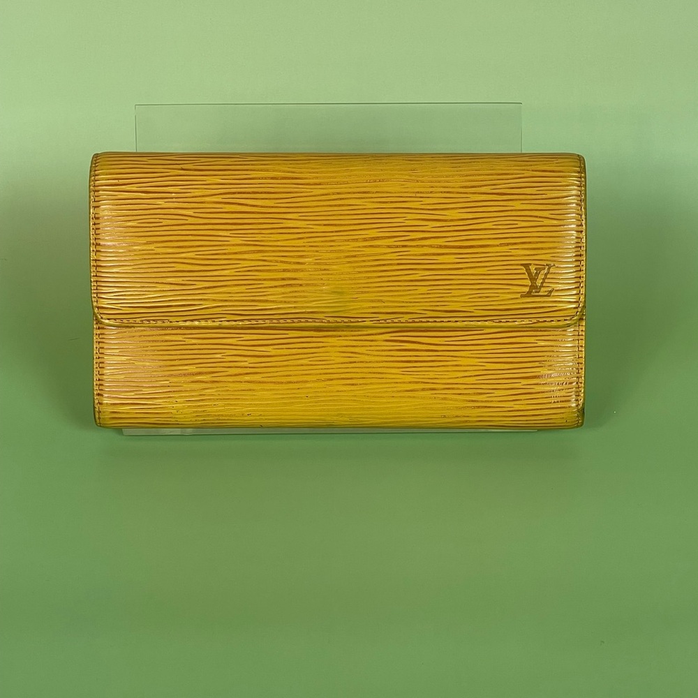 Louis Vuitton Yellow and Purple Epi Trifold snap wallet